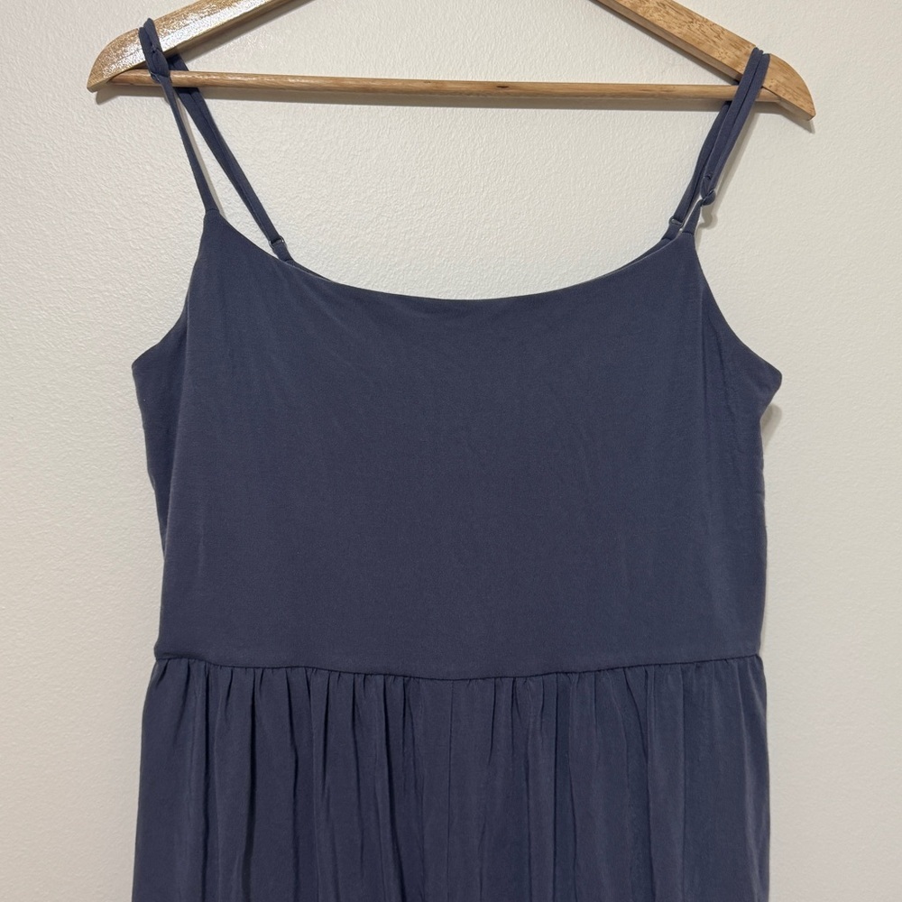 Aritzia Wilfred Free Market Jumpsuit Size XL Stretchy Wide-leg Blue - Picture 3 of 9